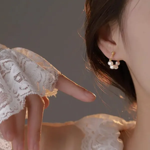 TGO_Freshwater_Pearl_"U"_Hoop_Earrings