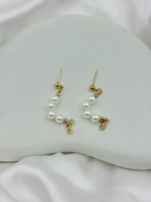 TGO_Freshwater_Pearl_"U"_Hoop_Earrings