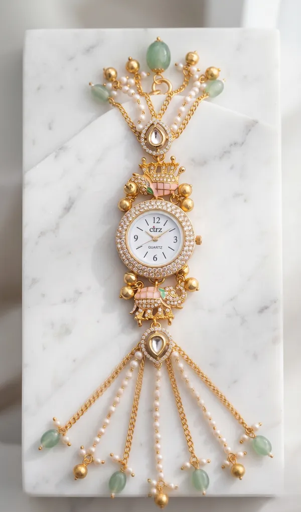 TGO_Royal_Elephant_Charm_Pearl_Chain_Pendant_Watch
