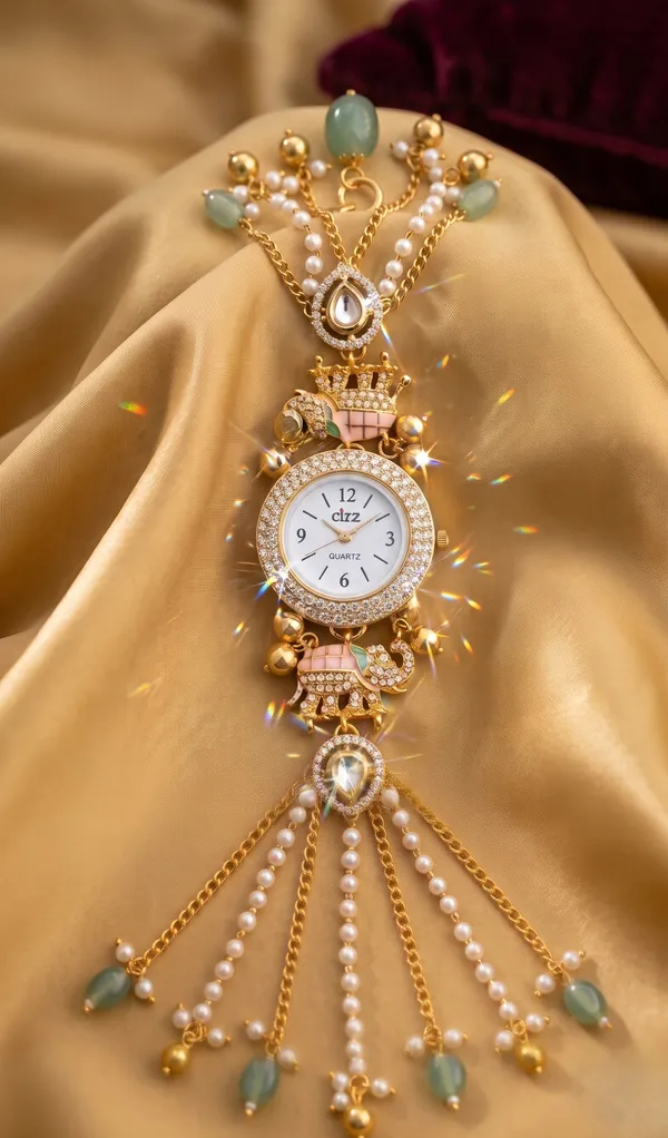 TGO_Royal_Elephant_Charm_Pearl_Chain_Pendant_Watch