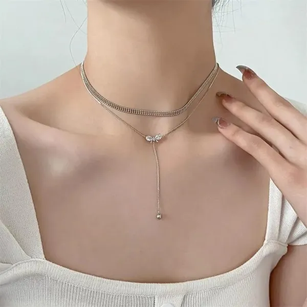 TGO_Korean_Dual-Layer_Bow_&_Y-Drop_Necklace_Set