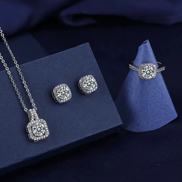 TGO_Elegant_Halo_Crystal_Jewelry_Set_for_Women_�_Necklace,_Ring_&_Earrings