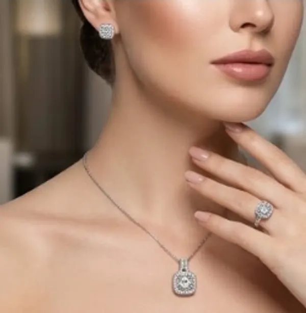 TGO_Elegant_Halo_Crystal_Jewelry_Set_for_Women_�_Necklace,_Ring_&_Earrings