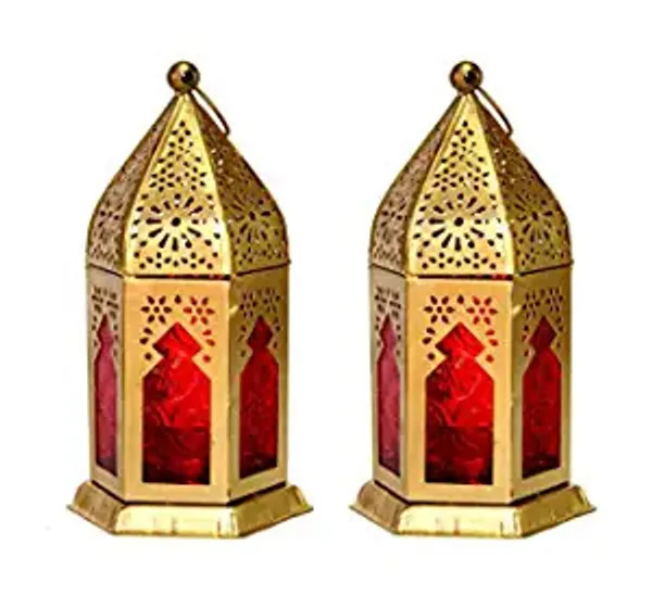 Golden_Moroccan_Style_Lantern_|_Decorative_Candle_Lantern_|_Glass_Panel_Finish_|_Luxury_Home_Decor