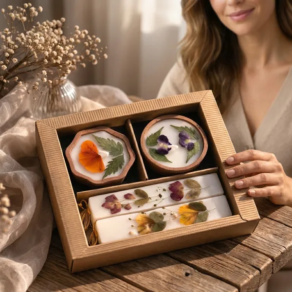 Botanical_Diya_Candles_Gift_Set|_Set_Of_4_|_Handmade_Candles_|_Scented_Candles