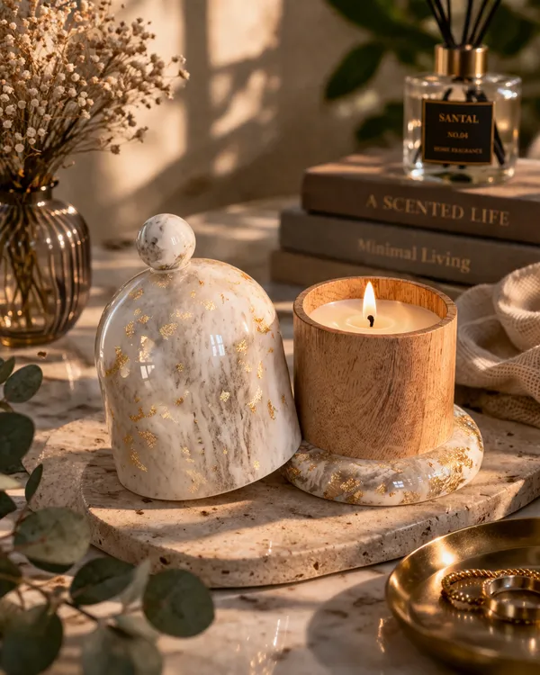 Designer_Bell_Jar_Candle_Acrlyic_Cap_and_wooden_base_|_Luxury_Scented_Candle_|_Black_Oudh