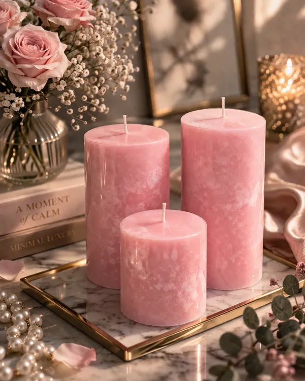 White_Pillar_Candles_Unscented|_Set_Of_3_|_Decorative_Candle_Set