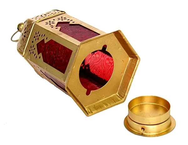 Golden_Moroccan_Style_Lantern_|_Decorative_Candle_Lantern_|_Glass_Panel_Finish_|_Luxury_Home_Decor