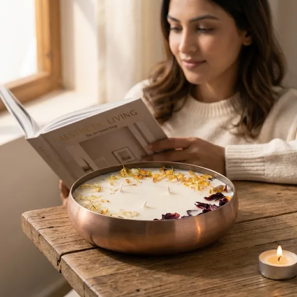 Floral_Urli_Scented_Candle_|_Decorative_Bowl_Candle_|_Luxury_Home_Fragrance_|_7"_Inch_size_|_Boquet_Scented