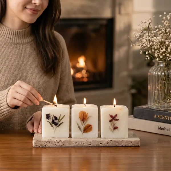 Botanical_Square_Decorative_Pillar_Candles_|_Dried_Flower_Candles_|_Set_Of_3_|