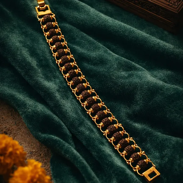 Gold_Plated_Modern_Rudraksha_Bracelet