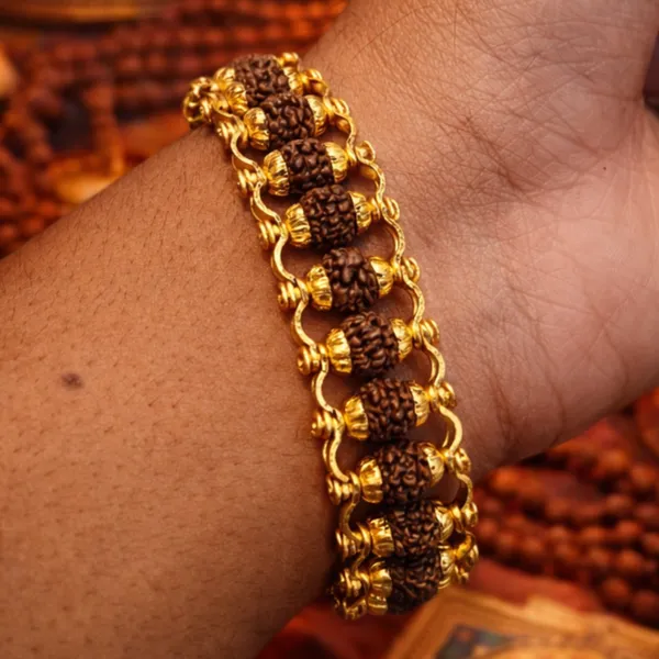 Gold_Plated_Modern_Rudraksha_Bracelet