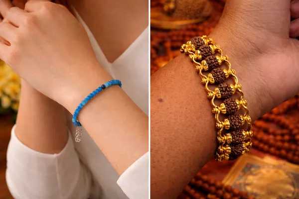 Gold_Plated_Modern_Rudraksha_Bracelet_And_Natural_Ethiopian_Opal_Bracelet_Turquoise_Blue_Genuine_Opal_Gemstone_Beaded_Bracelet_Pack_Of_2