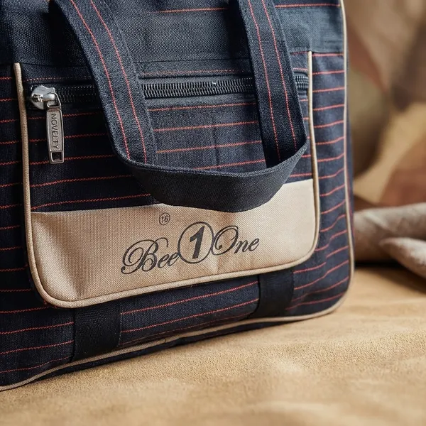 Bestone_Striped_Travel_Duffle_Bag_With_Multiple_Compartments