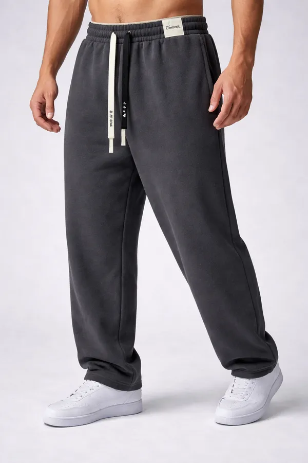 Charcoal_Grey_Relaxed_Fit_Joggers_With_Drawstring_Waist