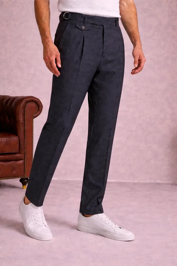 Black_And_Greyish_Pleated_Formal_Trousers