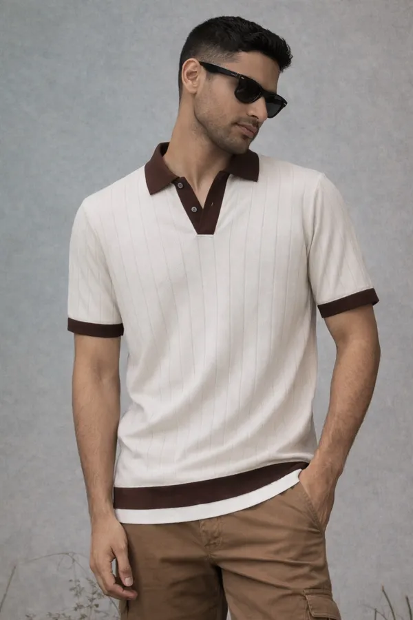 Retro_Knit_Polo_T-Shirt_With_Contrast_Trim