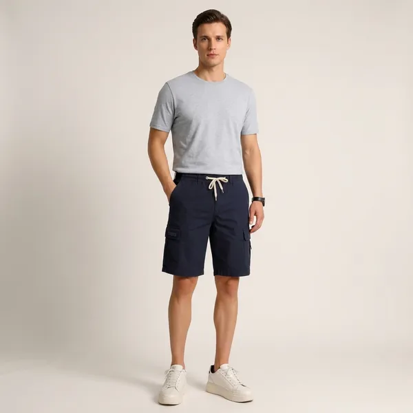 Navy_Blue_Cargo_Shorts_With_Drawstring_Waist
