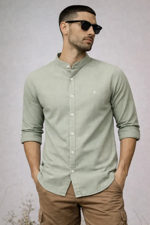 Sage_Green_Mandarin_Collar_Full_Sleeve_Shirt