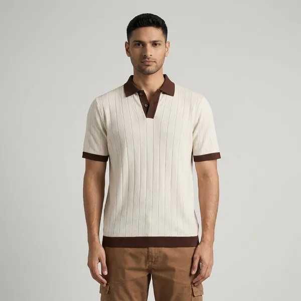 Retro_Knit_Polo_T-Shirt_With_Contrast_Trim