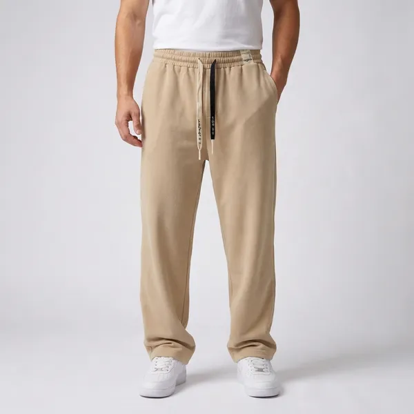 Beige_Relaxed_Fit_Drawstring_Track_Pants