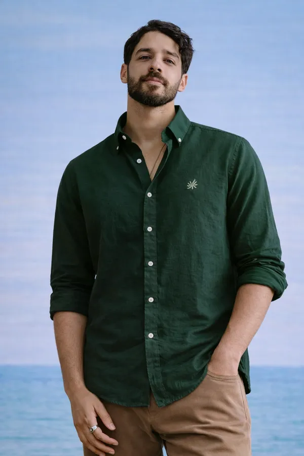 Dark_Green_Button-Down_Casual_Shirt