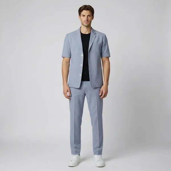 Light_Blue_Short-Sleeve_Blazer_Suit_Set