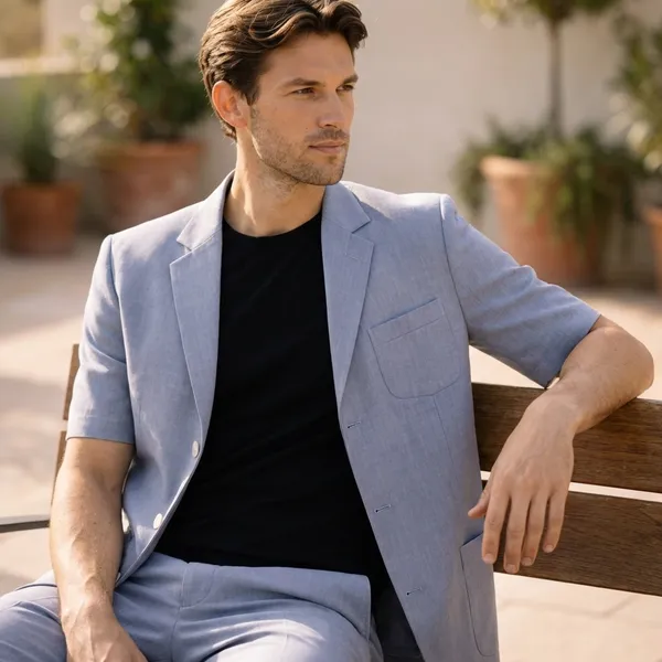 Light_Blue_Short-Sleeve_Blazer_Suit_Set