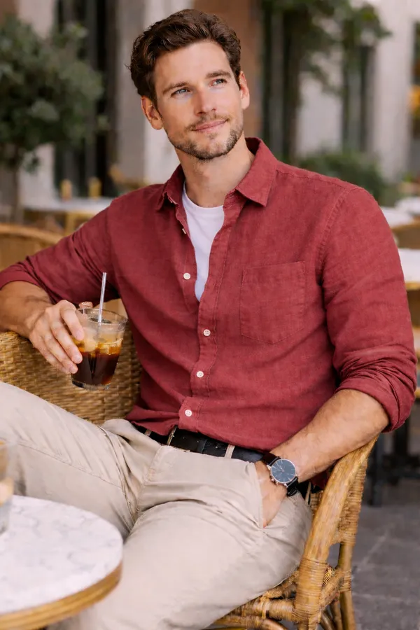 Burgundy_Long_Sleeve_Casual_Shirt