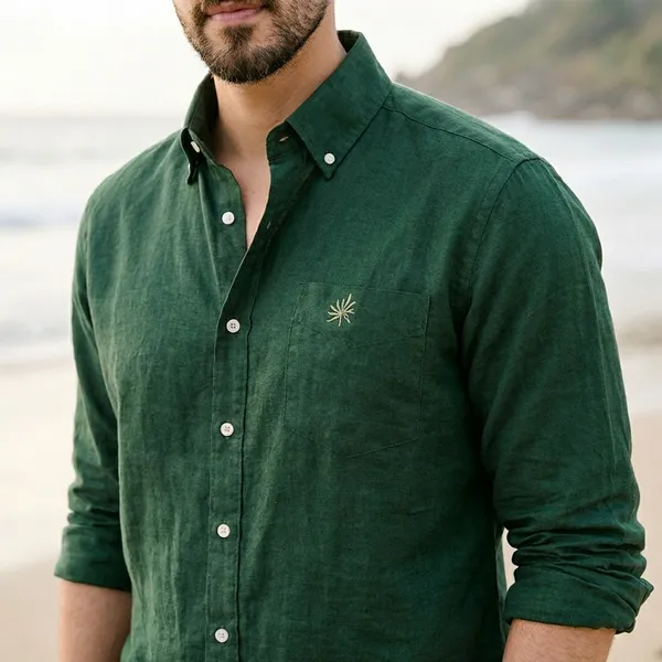 Dark_Green_Button-Down_Casual_Shirt
