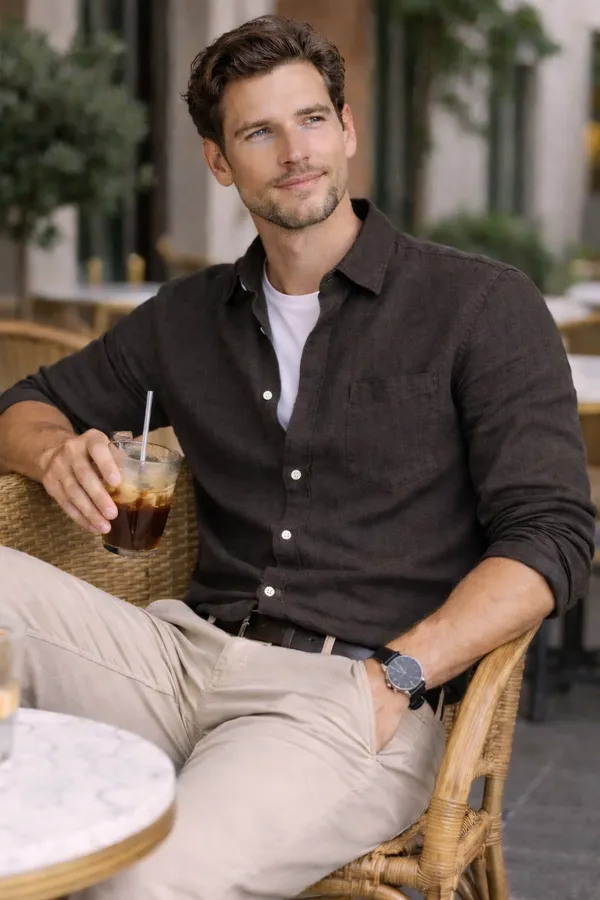 Black_Linen_Blend_Button-Up_Casual_Shirt