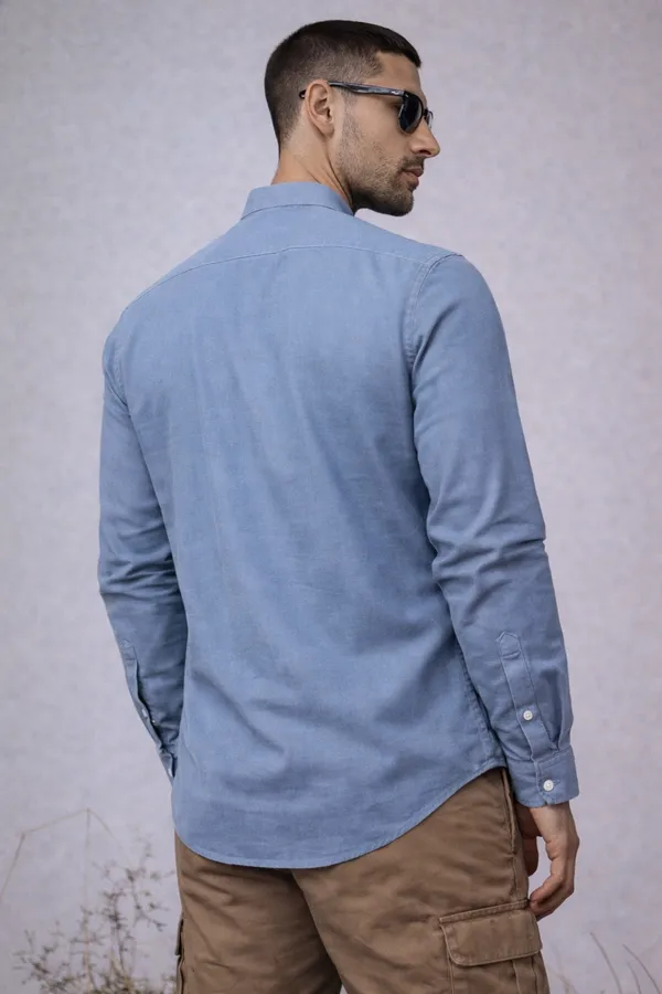 Blue_Mandarin_Collar_Casual_Shirt