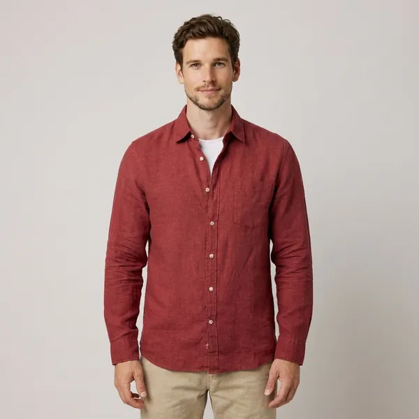 Burgundy_Long_Sleeve_Casual_Shirt