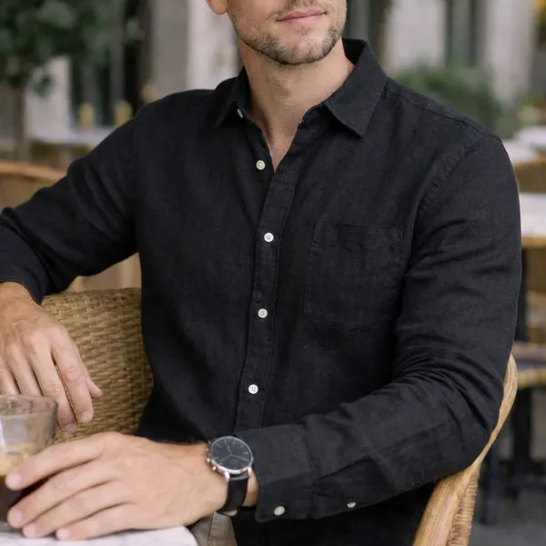 Black_Casual_Button-Down_Shirt_For_Men