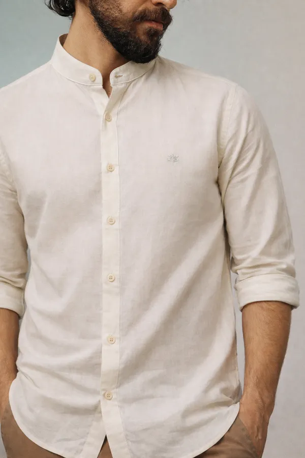 Classic_Beige_Linen_Shirt_-_Full_Sleeves,_Button-Down_Casual_Wear