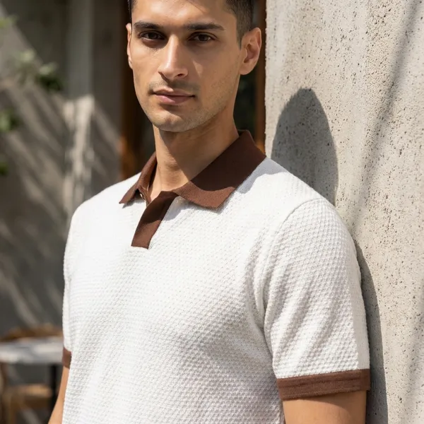Classic_White_Polo_T-Shirt_With_Brown_Contrast_Trim
