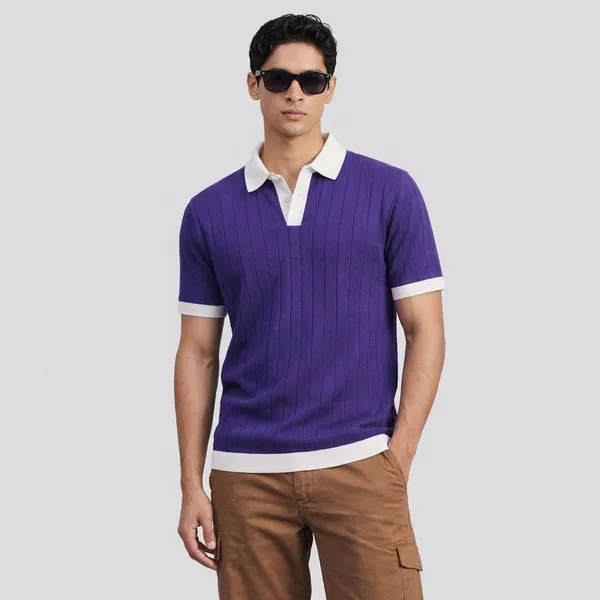 Purple_Knitted_Polo_T-Shirt_With_White_Contrast_Trim