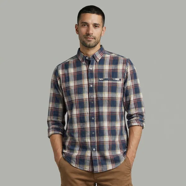 Navy_Blue_And_Beige_Checkered_Full_Sleeve_Casual_Shirt