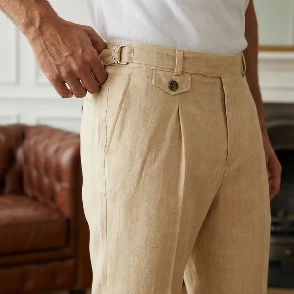 Pleated_Beige_Formal_Trousers_With_Button_And_Zip_Closure
