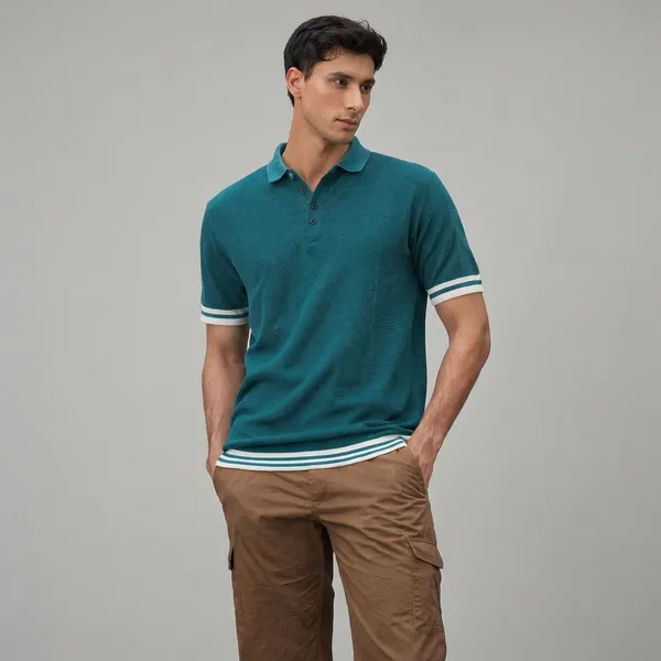 Teal_Polo_T-Shirt_With_Striped_Hem_Detail