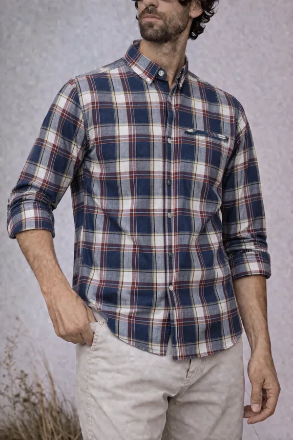 Navy_Blue_And_Beige_Checkered_Full_Sleeve_Casual_Shirt