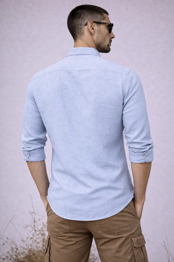 Mandarin_Collar_Long_Sleeve_Casual_Shirt_-_Light_Blue