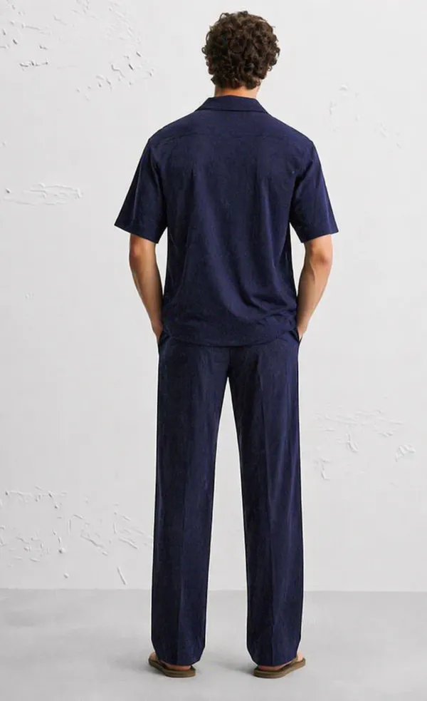 Navy_Blue_Short_Sleeve_Shirt_And_Trouser_Co-Ord_Set