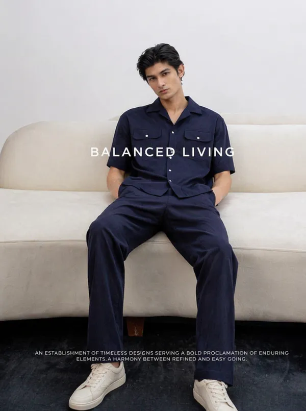 Navy_Blue_Short_Sleeve_Shirt_And_Trouser_Co-Ord_Set