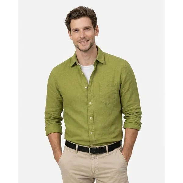 Olive_Green_Linen_Casual_Shirt