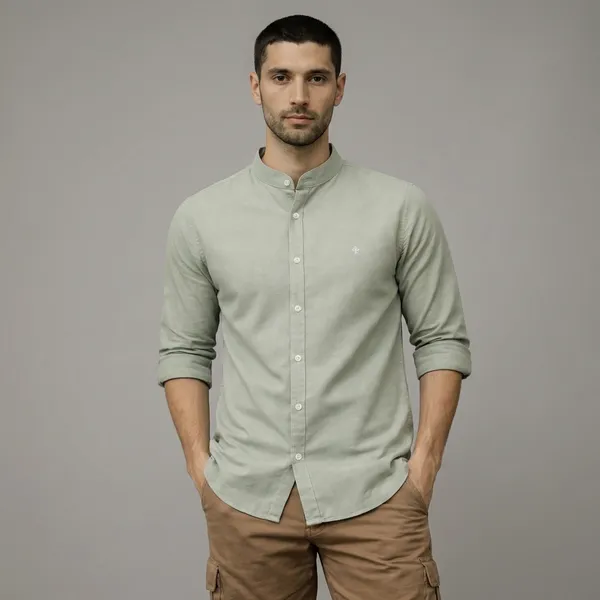 Sage_Green_Mandarin_Collar_Full_Sleeve_Shirt