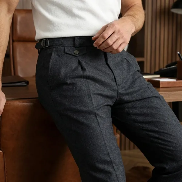 Black_And_Greyish_Pleated_Formal_Trousers