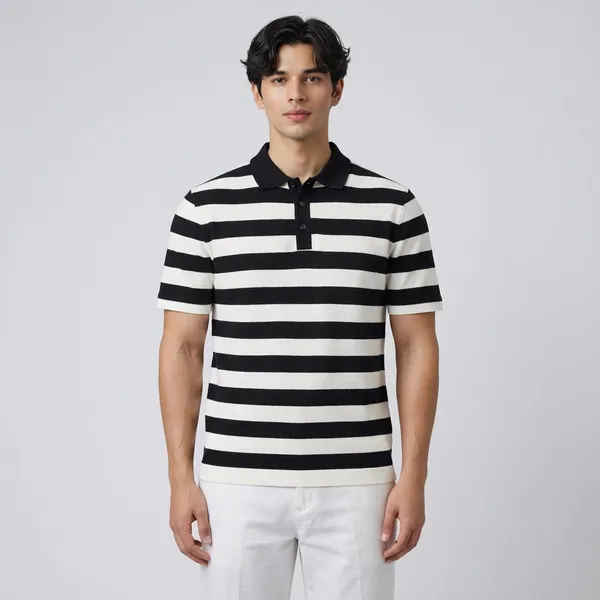 Black_And_White_Striped_Polo_T-Shirt
