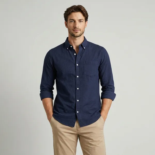Navy_Blue_Button-Down_Casual_Shirt