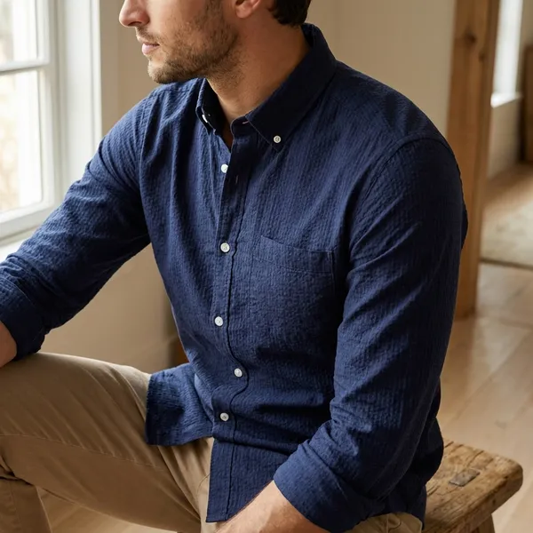 Navy_Blue_Button-Down_Casual_Shirt